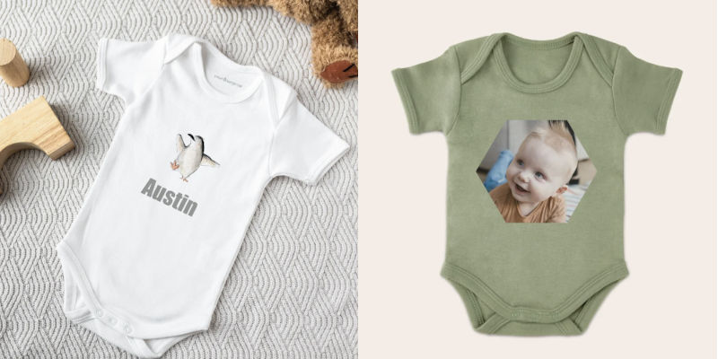 Present nyfödd - Babybody med bild