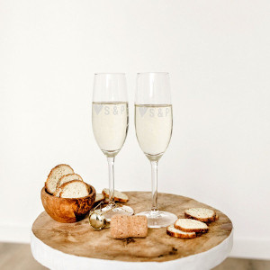 Alla hjärtans dag present - Champagneglas med gravyr