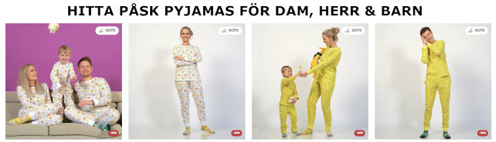 Påsk pyjamas till dam herr och barn