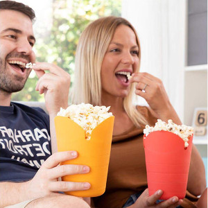 Hopvikbara popcornskålar för mikrovågsugn - Popcorn presenter