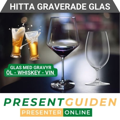 Graverade glas - Guide för att hitta glas med gravyr - Ölglas, vinglas, whiskyglas med flera
