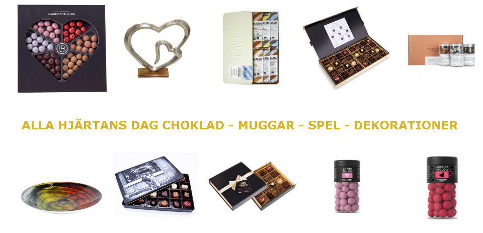 Alla hjärtans dag present - Choklad muggar spel med mera