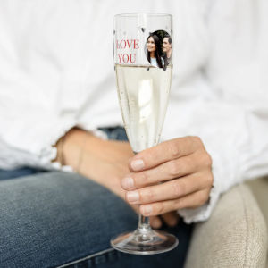 Champagneglas med tryck - 30 års present till kvinna - Födelsedagspresent till 30 åringar