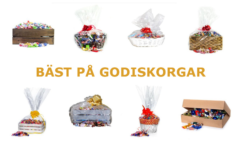 Godiskorg - Färdig presentbox med godis - Present till godisälskare