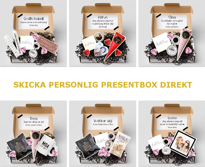 Personlig presentbox - Färdig boxlåda med personliga presenter