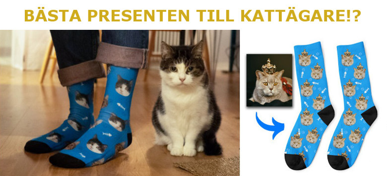 Bästa presenten till kattägare - Personliga strumpor med katten