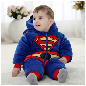 Babydräkt Superman - Present till bebis - Baby Shower och julklapp till småbarn 6 till 14 månader
