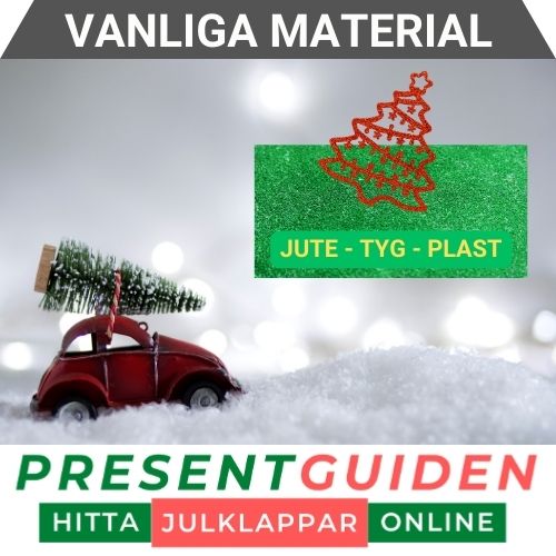 Julgransmatta jute - Vanliga material som tyg - plast