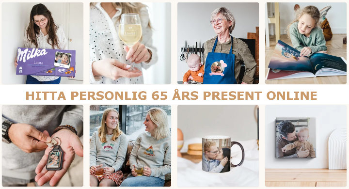 65 års present - Personlig gåvor till 65 åring - Gravyr & foto