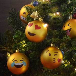 Emoji julgranskulor - Julklapp till någon som brukar skicka många emojis i sina sms