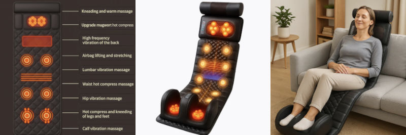 Massageapparat som present - massagematta med 10 zoner för total avkoppling