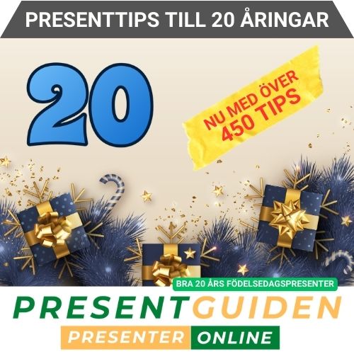 20 års presenttips - Tips på bra presenter till 20 åringar - Utvalda av presentexperter från Presentguiden.se
