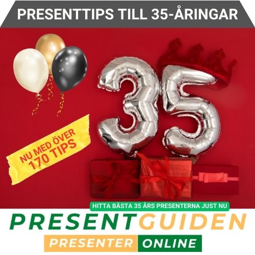 35 års presenttips - Tips på bra presenter att ge till manliga och kvinnliga 35 åringar - Utvalda av presentexperter från Presentguiden.se