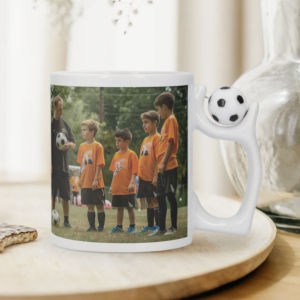 Fotboll fotomugg - Julklapp till fotbollsspelare