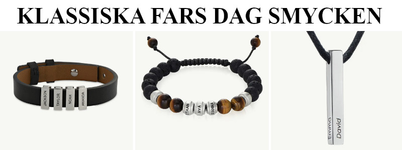 Fars dag smycken 2024 - Upptäck farsdagspresent på armband och halsband