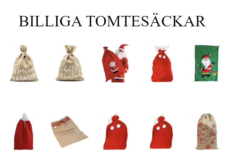 Tomtesäck - Billiga julklappssäckar