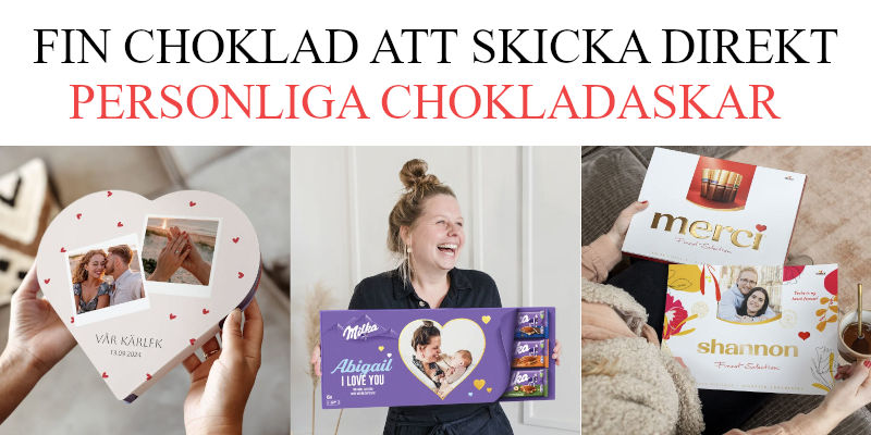 Fin choklad att ge bort som present - Personliga chokladaskar