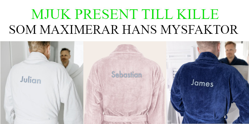 Mjuk present till kille - Morgonrock med broderat namn