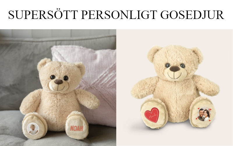 Personliga presenter - Teddybjörn med text och bild