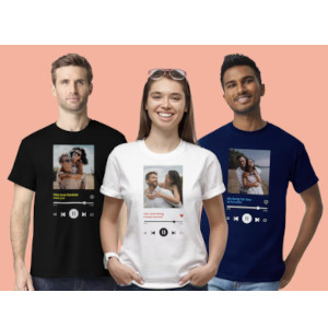 Personliga presenter - t shirt med egen låt och foto