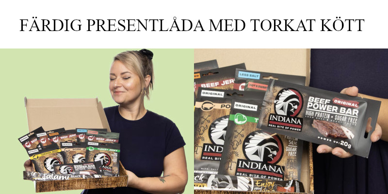 Presentlåda med torkat kött