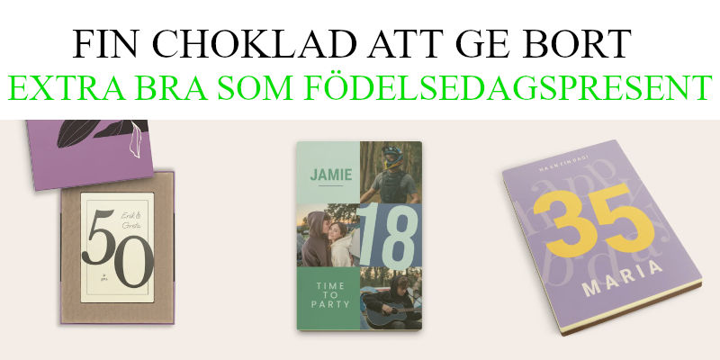Vykort i choklad - Fin choklad att ge bort