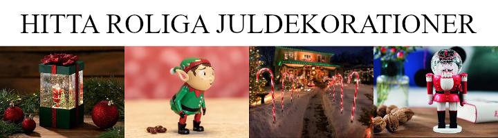 Roligt julpynt och juldekorationer