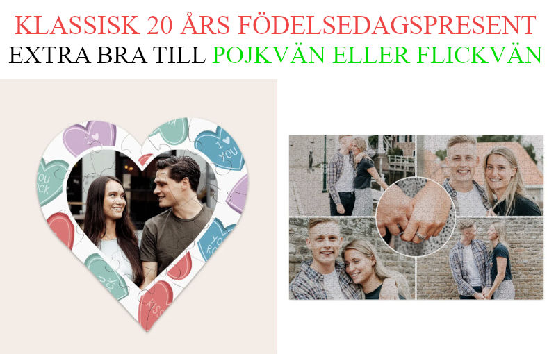 20 års present till pojkvän och flickvän - Pussel med romantiska bilder