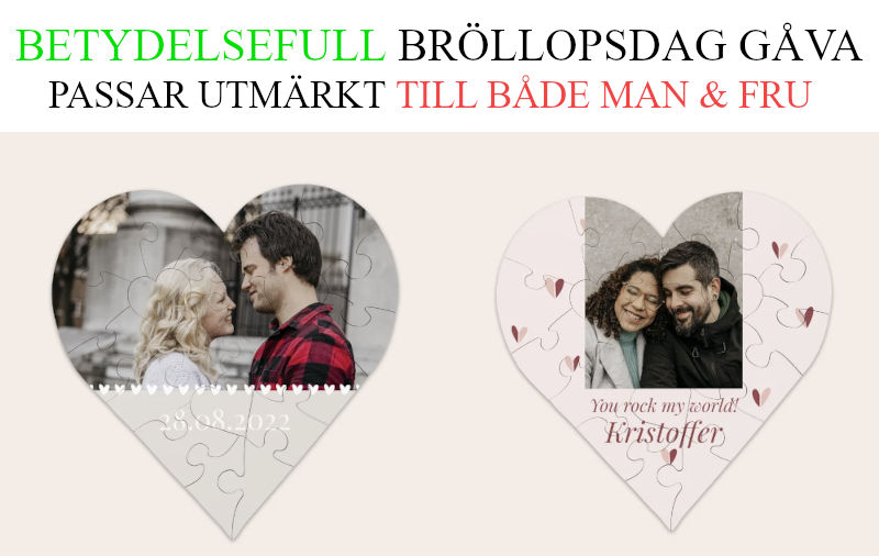 Betydelsefull bröllopsdag present tips - Jag älskar dig pussel