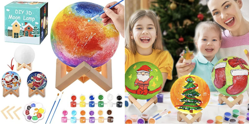 DIY julklapp till barn - Julklappstips månlampa att måla själv