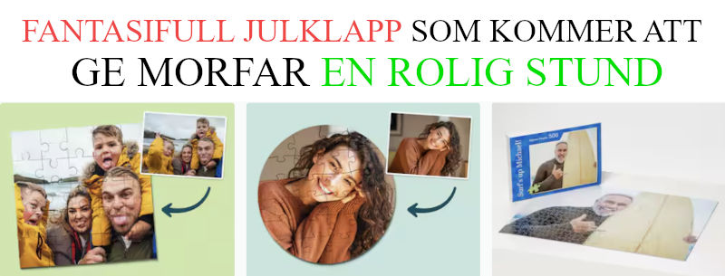 Fantasifull julklapp till morfar - Julklappstips pussel där du valt ut egna bilder