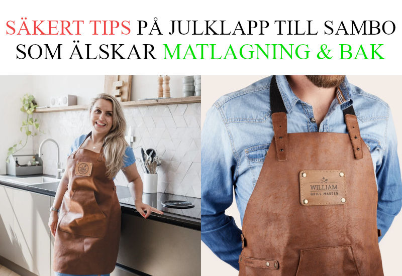 Förslag på julklapp till sambo - julklappstips förkläde i läder med gravyr