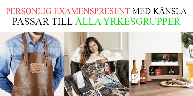 Förslag på personlig examenspresent till kille lärare polis och andra yrkesgrupper