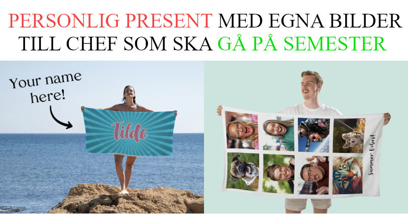 Förslag på present till chef - Tips på badhandduk där hela företaget finns representerat