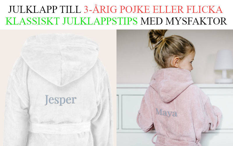 Julklapp 3 årig flicka - Julklappstips badrock med namn