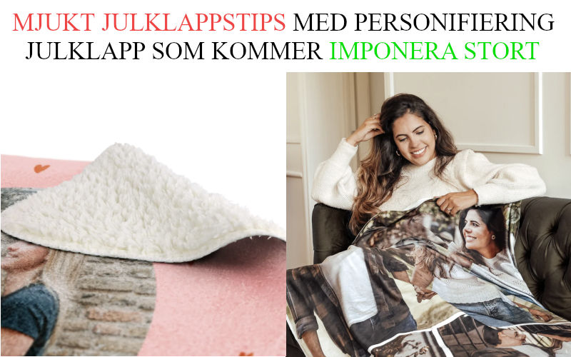 Julklappstips fru - Mjuk julklapp filt med eget foto