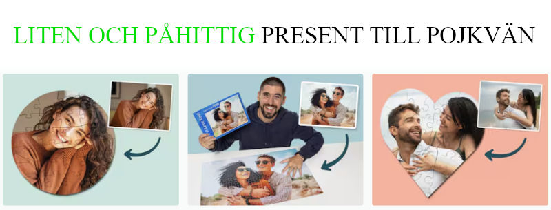 Liten och påhittig present till pojkvän - Betydelsefullt pussel med egna bilder