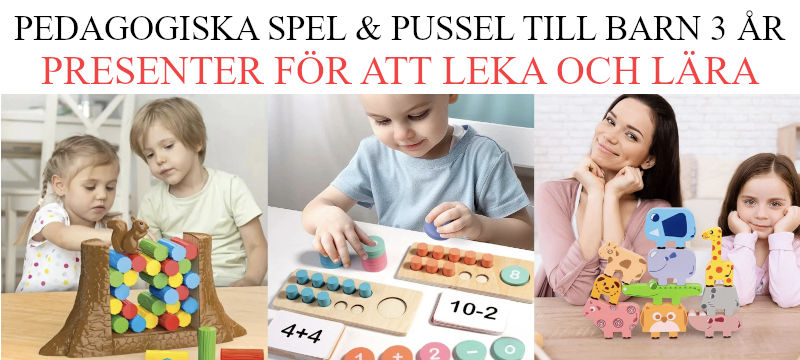 Pedagogisk leksak till barn 3 år - Pussel och spel som utvecklar er 3 åriga kille eller tjej
