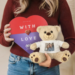 Personlig nalle med milka hjärta - Skicka kärleksgåva direkt