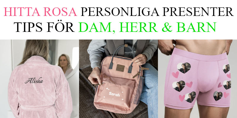 Personliga rosa presenter med namn och foto tips