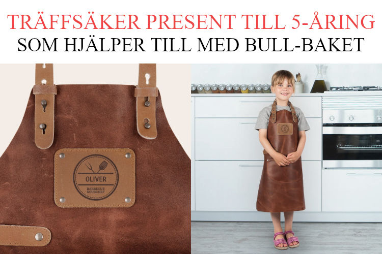 Riktigt bra present till 5 åring som har allt - Presenttips på förkläde med namn