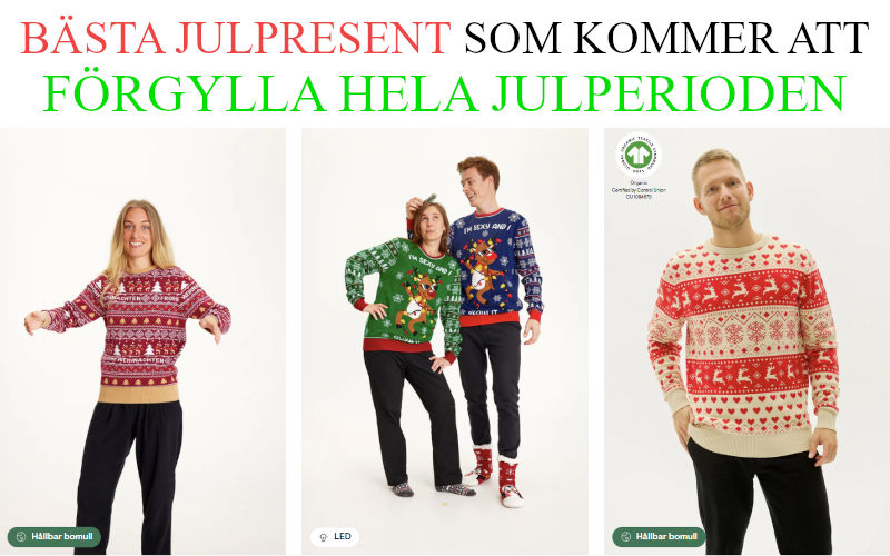 Bästa julpresent - Julklappstips jultröjor
