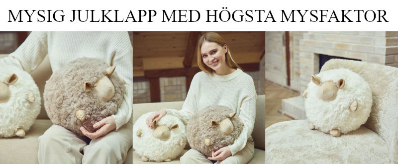 Dyr julklapp - Mysig får fårskinnskudde