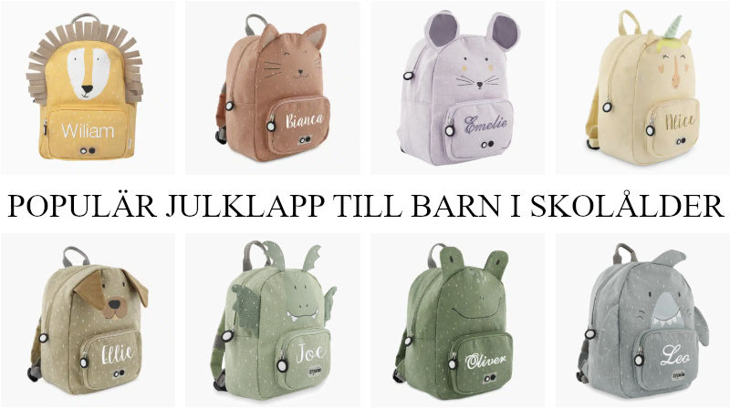 Julklapp till barn i skolålder - Ryggsäck med broderat namn