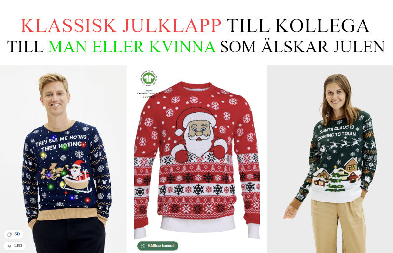 Julklapp till kollega - Julklappstips på jultröjor