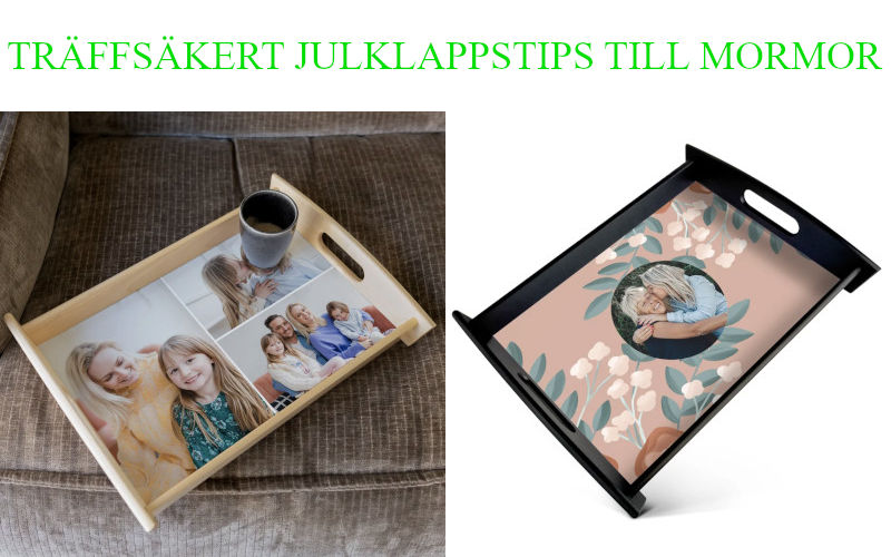 Julklapp tips till världens bästa mormor - Julklappstips serveringsbricka med foto