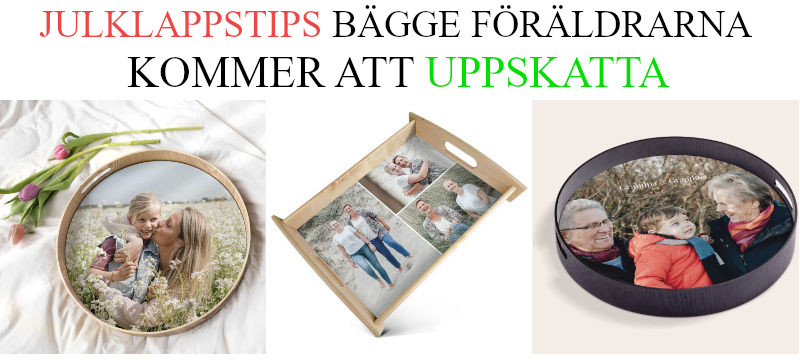 Julklappstips mamma och pappa - Personlig bricka med foto