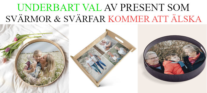 Personlig present till svärföräldrar - Bricka med egna foton