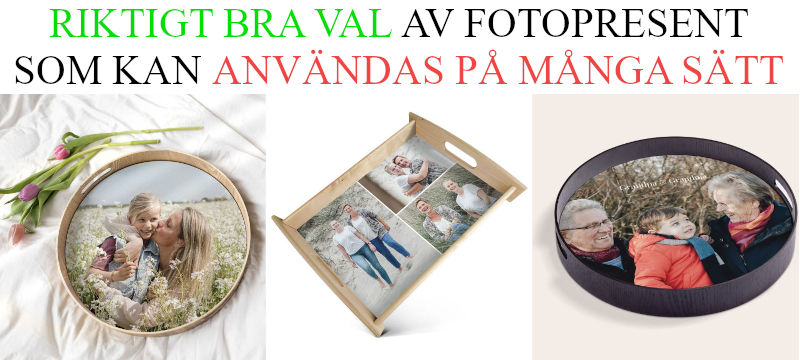 fotopresent - tips på bricka med bild