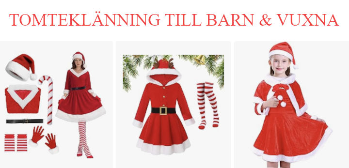 Tomteklänning till barn och vuxna